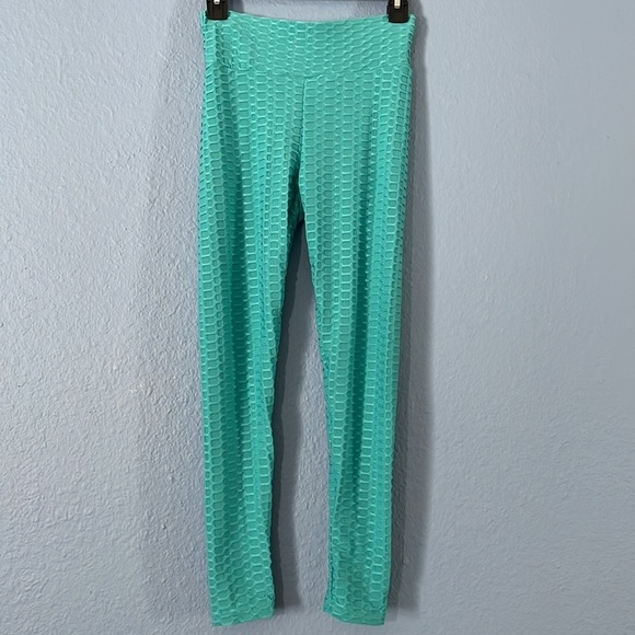 Booty lifting anti-cellulite teal leggings in women’s size small - Picture 2 of 6
